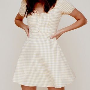 LPA yellow gingham dress